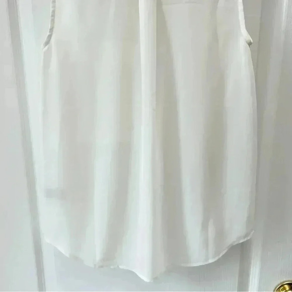 RW&CO Blouse Sheer  Sleeveless Shell White Button Front Shirt Size XS - Picture 10 of 16